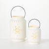 imageWhite Snowflake LED Lantern Set of 2 Candle Like Lanterns Decor Winter Home Decor for Living Room Kitchen Entryway Decor