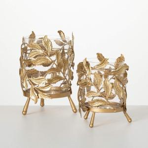 image675quotH and 85quotH Sullivans Golden Vines Pillar Holder  Set of 2