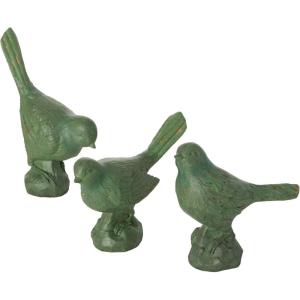 imageSulivans Green Bird Resin Figurines Set of 3 Perfect for a Table Centerpiece Mantels and Shelf Decoration Small Statue for Indoor Spring Decor for Home Office Patio