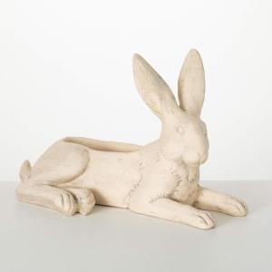 imageSulivans Reclining Tan Bunny Planter Perfect for a Table Centerpiece Mantels and Shelf Decoration Small Statue for Indoor or Outdoor Spring Decor for Home Office Patio and Lawn