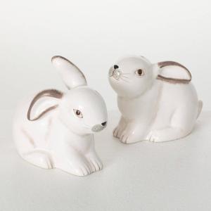 imageSulivans Sweet Sitting White Bunny Figurines Set of 2 Perfect for a Table Centerpiece Mantels and Shelf Decoration Small Statue for Indoor Spring Decor for Home Office Patio