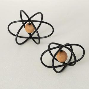 imageSulivans Tabletop Atomic Shaped Metal Decor Set of 2 Perfect for a Table Centerpiece Mantels and Shelf Decoration Small Statue for Indoor Spring Decor for Home Office Patio