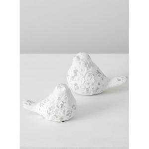 imageSulivans White Terracotta Bird Figurine Set of 2 Perfect for a Table Centerpiece Mantels and Shelf Decoration Small Statue for Indoor Spring Decor for Home Office Patio