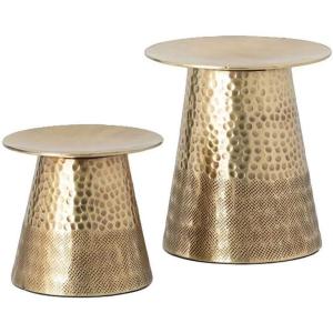 imageSullivan Set of 2 GoldToned Aluminum Pillar Candle Holder 65quot ampamp 45quot Tall