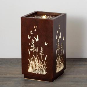 imageSullivans Copper Butterfly Garden Cutout Water Fountain with Easy Setup Pump and LED Light Small Desk Waterfall for Meditation Indoor or Outdoor Garden Patio Living Room and Office Home Dcor