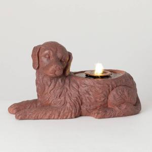 imageSullivans Copper Dog Water Fountain with Easy Setup Pump and LED Light Small Desk Waterfall for Meditation Indoor or Outdoor Garden Patio Living Room and Office Home DcorDog