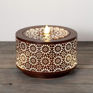 imageSullivans Copper Flower Cutout Medium Water Fountain with Easy Setup Pump and LED Light Small Desk Waterfall for Meditation Indoor or Outdoor Garden Patio Living Room and Office Home Dcor