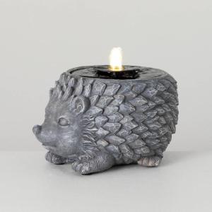imageSullivans Gray Stone Hedgehog Water Fountain with Easy Setup Pump and LED Light Small Desk Waterfall for Meditation Indoor or Outdoor Garden Patio Living Room and Office Home DcorHedgehog