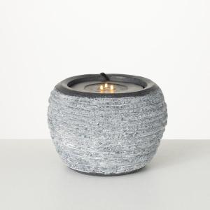 imageSullivans Gray Textured Lighted Zen Water Fountain with Easy Setup Pump and LED Light Small Desk Waterfall for Meditation Indoor or Outdoor Garden Patio Living Room and Office Home Decor