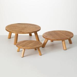 imageSullivans Natural Tan Wood Graduating Size Wooden Risers Set of 3 Risers for Display Tray for Kitchen Decor Pedestal Stand for Countertop Footed Stand Perfect for Home Office Kitchen Decor