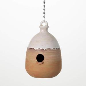 imageSullivans TwoToned Pueblo Terracotta Birdhouse 1175Inch Bird Feeder Birdwatching Decoration for Outdoor Garden Yard Deck and PatioPueblo Terracotta
