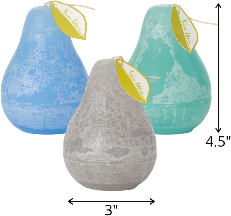 imageSullivans Vance Kitira Pear Candle Set of 3 Unscented 45 Inch CleanBurning Dripless RealWax Candles for Home and Hosting DcorMulticolor