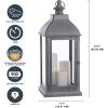imageSterno Home GL43858 Hanging Farmhouse LED Light Flameless Candle Lantern 235 in GreyGray