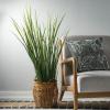 imageSullivans Artificial Potted Grass 48quot H Green Everyday Home Decor Artificial Plants Indoor Artificial Greenery Room Kitchen Office ampamp Bathroom Dcor Fake Plants