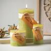 imageSullivans Vance Kitira Set of 3 Pillar Candles Blue Candle Set CleanBurning EnvironmentalFriendly Scentless RealWax Candles Home DcorGreen Grape