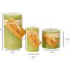 imageSullivans Vance Kitira Set of 3 Pillar Candles Blue Candle Set CleanBurning EnvironmentalFriendly Scentless RealWax Candles Home DcorGreen Grape