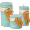 imageSullivans Vance Kitira Set of 3 Pillar Candles Blue Candle Set CleanBurning EnvironmentalFriendly Scentless RealWax Candles Home DcorMulticolor
