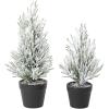 imageSullivans Flocked Christmas Pine Tree Set of 2 Christmas Decor Mini Christmas Trees Christmas Decorations Indoor Home Decor Flocked Trees Artificial Christmas Trees Tabletop Christmas Decor