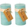 imageSullivans Vance Kitira Pillar Candle Set of 2 6Inch Sea Blue Candle Sets CleanBurning EnvironmentalFriendly Unscented HandPoured Wax Candles Home Dcor CT246SEAKITSea Blue
