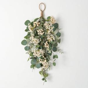 imageSullivans 1325 Inch Eucalyptus ampamp Waxflower Swag Artificial Greenery Decor Lifelike Design Easy Maintenance for AllYear Display Perfect for Windows Door and Curtain Accents