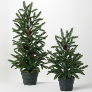imageSullivans Pinecone Pine Tree Set of 2 Christmas Dcor Trees Holiday Decor Christmas Tabletop Trees Mantle Decor Christmas Decorations