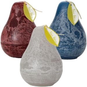 imageSullivans Vance Kitira Pear Candle Set of 3 Unscented 45 Inch CleanBurning Dripless RealWax Candles for Home and Hosting DcorBrown Blue Green