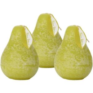 imageSullivans Vance Kitira Pear Candle Set of 3 Unscented 45 Inch CleanBurning Dripless RealWax Candles for Home and Hosting DcorGreen Grape