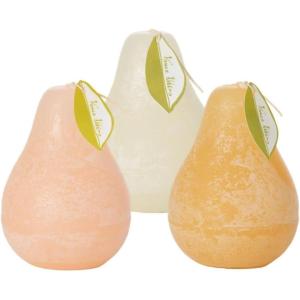 imageSullivans Vance Kitira Pear Candle Set of 3 Unscented 45 Inch CleanBurning Dripless RealWax Candles for Home and Hosting DcorNeutral
