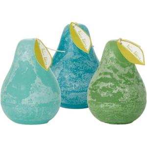 imageSullivans Vance Kitira Pear Candle Set of 3 Unscented 45 Inch CleanBurning Dripless RealWax Candles for Home and Hosting DcorSea Blue