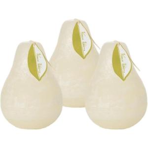 imageSullivans Vance Kitira Pear Candle Set of 3 Unscented 45 Inch CleanBurning Dripless RealWax Candles for Home and Hosting DcorWhite