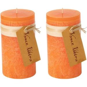 imageSullivans Vance Kitira Pillar Candle Set of 2 6Inch Sea Blue Candle Sets CleanBurning EnvironmentalFriendly Unscented HandPoured Wax Candles Home Dcor CT246SEAKITOrange