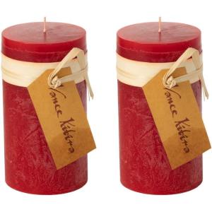 imageSullivans Vance Kitira Pillar Candle Set of 2 6Inch Sea Blue Candle Sets CleanBurning EnvironmentalFriendly Unscented HandPoured Wax Candles Home Dcor CT246SEAKITRed