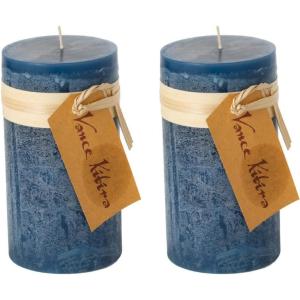 imageSullivans Vance Kitira Pillar Candle Set of 2 6Inch Sea Blue Candle Sets CleanBurning EnvironmentalFriendly Unscented HandPoured Wax Candles Home Dcor CT246SEAKITDark Blue