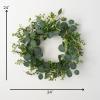 imageSullivans Blue Boxwood Decorative Artificial Wreath Wreaths for Front Door Front Porch Dcor Fake Plants Door Decorations 24 x 7 GreenMixed Foliage