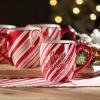 imageSullivans Ceramic Candy Cane Merry Christmas Mug Set of 4 Holiday Hot Chocolate Coffee Latte Tea Cups Perfect for Holiday Gifts