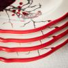 imageSullivans Ceramic Christmas Cardinal Snack Plate Set of 4 Appetizer Dessert Salad and Pasta Holiday Dinnerware Dishes