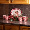 imageSullivans Ceramic Merry Christmas Platter Holiday Charcuterie Cheese Bread Fruit Vegetable Dip or Sushi Serving Dish