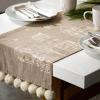 imageSullivans White Snowy Christmas Village Design Table Runner Boho Farmhouse Burlap Linen Style Rustic Kitchen Table Decor