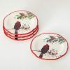imageSullivans Ceramic Christmas Cardinal Snack Plate Set of 4 Appetizer Dessert Salad and Pasta Holiday Dinnerware Dishes