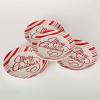 imageSullivans Ceramic Christmas Merry Christmas Snack Plates Set of 4 Appetizer Dessert Salad and Pasta Holiday Dinnerware Dishes