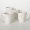 imageSullivans White Ceramic Christmas Silver Snowflake Mug Set of 4 Holiday Hot Chocolate Coffee Latte Tea Cups Perfect for Holiday Gifts