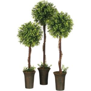 imageSullivans 19804TOP Decorative Artificial Potted Tree Plants Tealeaf Berry Green 3