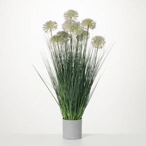 imageSullivans 31quot H Medium Potted Puff Green Grass Green Everyday Home Decor Artificial Plants Indoor Artificial Greenery Room Kitchen Office ampamp Bathroom Dcor Fake Plants