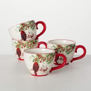 imageSullivans Ceramic Christmas Christmas Cardinal Mug Set of 4 Holiday Hot Chocolate Coffee Latte Tea Cups Perfect for Holiday Gifts