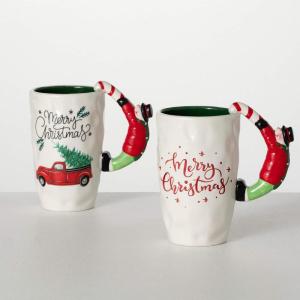 imageSullivans Ceramic Christmas Merry Christmas Mug Set of 2 Holiday Hot Chocolate Coffee Latte Tea Cups Perfect for Holiday Gifts