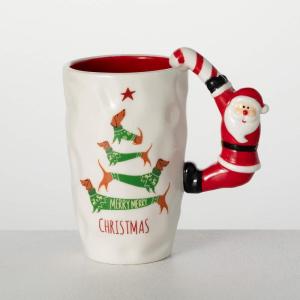 imageSullivans Ceramic Christmas Santa Handled Christmas Mug Holiday Hot Chocolate Coffee Latte Tea Cups Perfect for Holiday Gifts