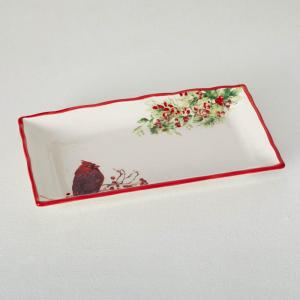 imageSullivans Cotton Christmas Holiday Cardinal Serving Dish Holiday Charcuterie Cheese Bread Casserole Vegetable Dip Serving Dish