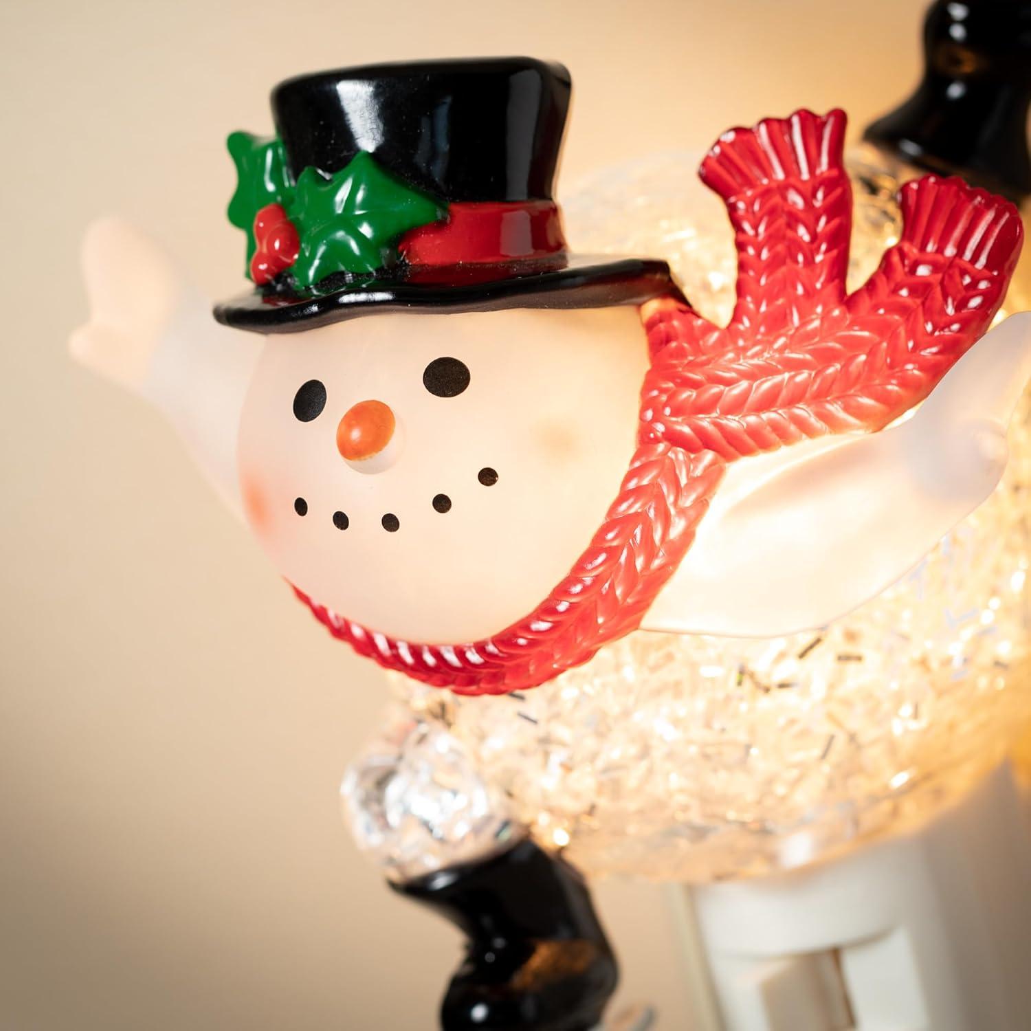 imageSullivans 5quot H Ice Skating Snowman Nightlight Multicolored  for Bathroom Bedroom Holiday DecorationsIce Skating Snowman