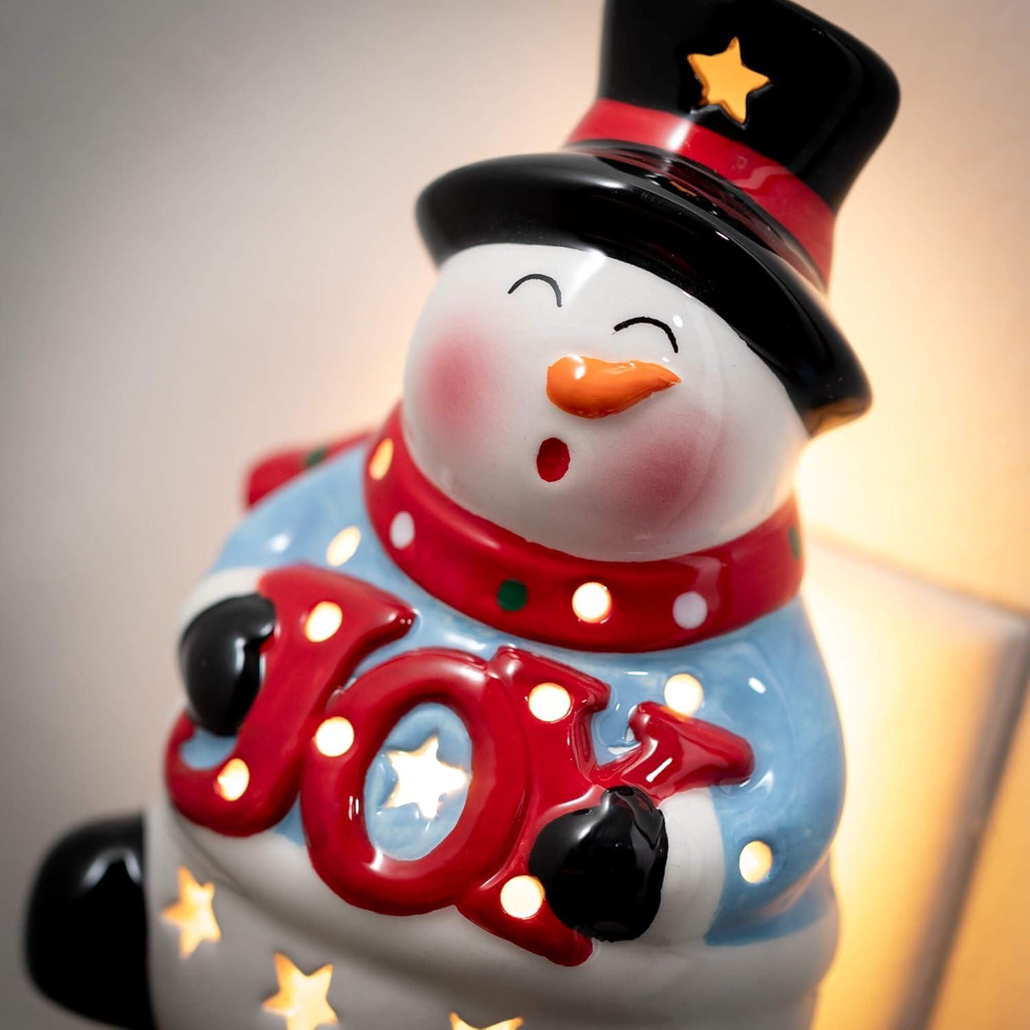 imageSullivans 5quot H Ice Skating Snowman Nightlight Multicolored  for Bathroom Bedroom Holiday DecorationsJoy Snowman