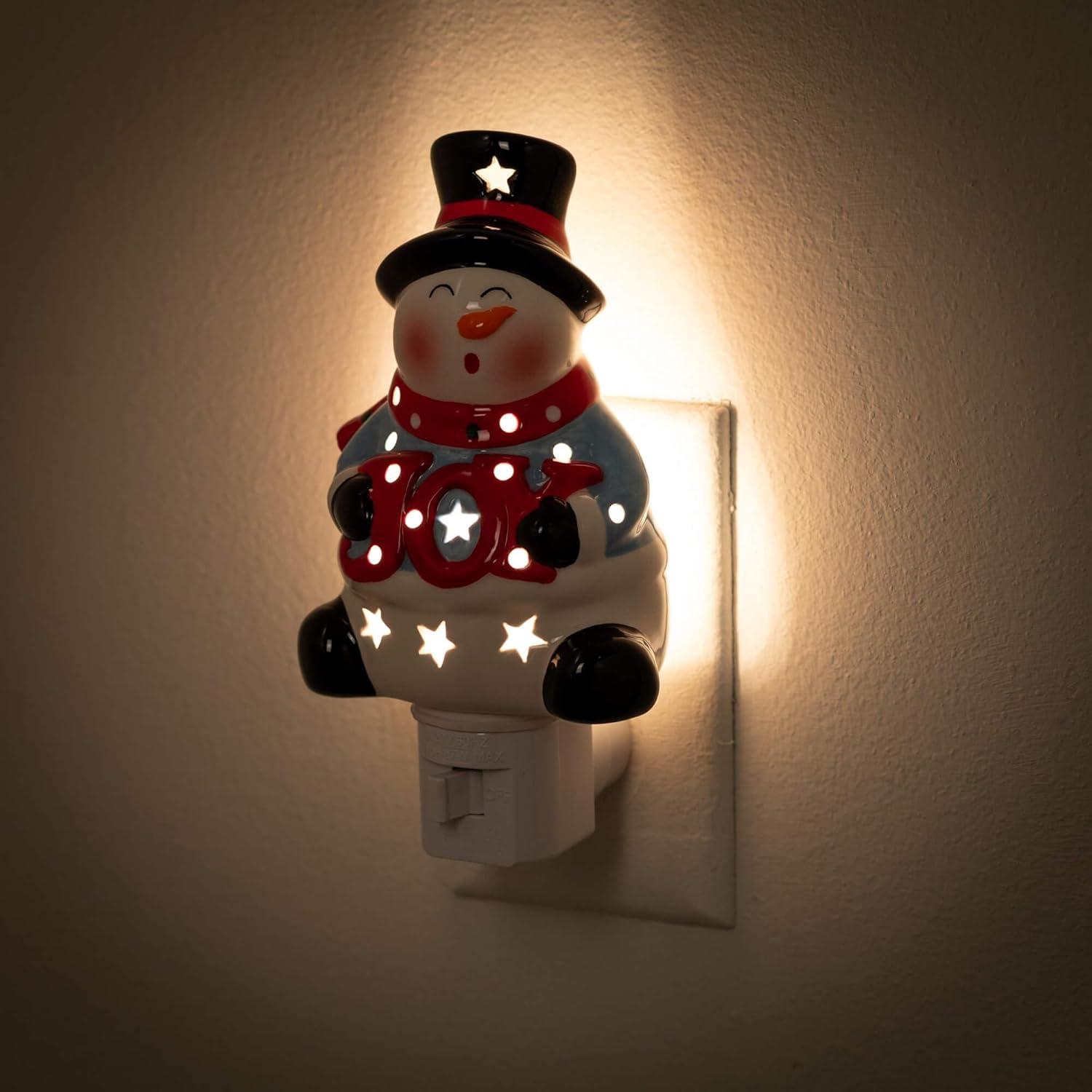 imageSullivans 5quot H Ice Skating Snowman Nightlight Multicolored  for Bathroom Bedroom Holiday DecorationsJoy Snowman